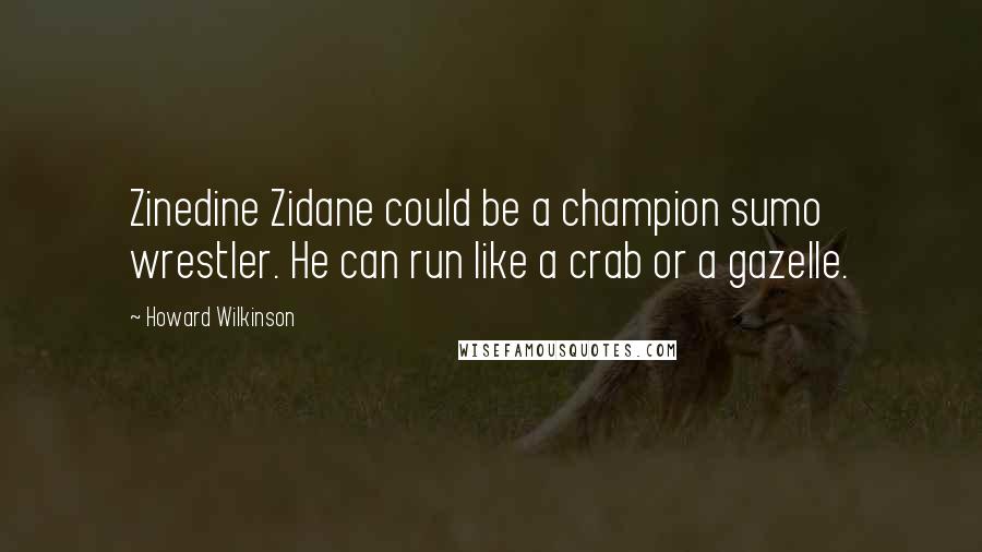 Howard Wilkinson Quotes: Zinedine Zidane could be a champion sumo wrestler. He can run like a crab or a gazelle.