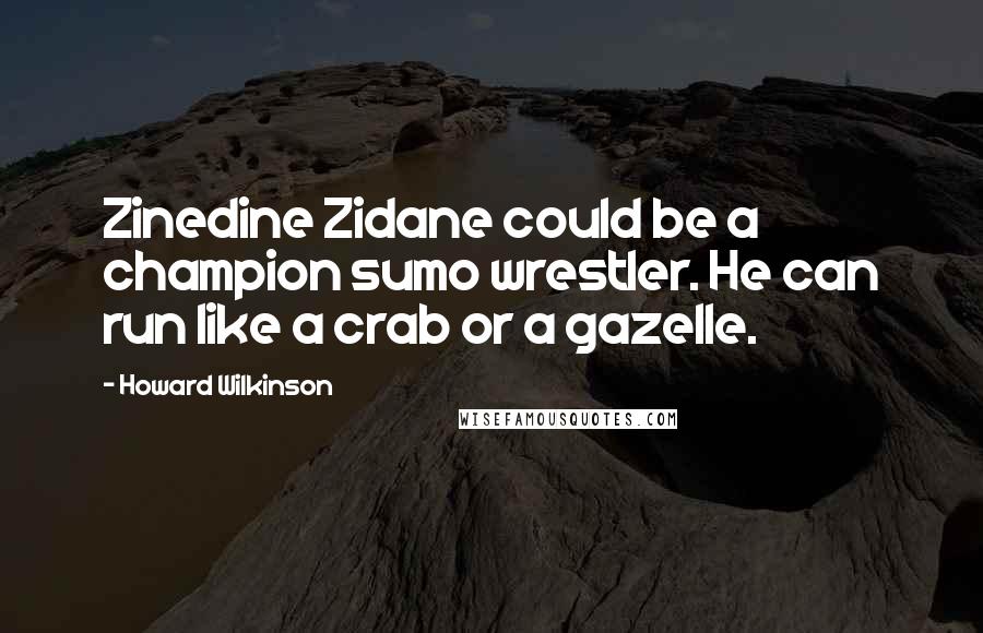 Howard Wilkinson Quotes: Zinedine Zidane could be a champion sumo wrestler. He can run like a crab or a gazelle.