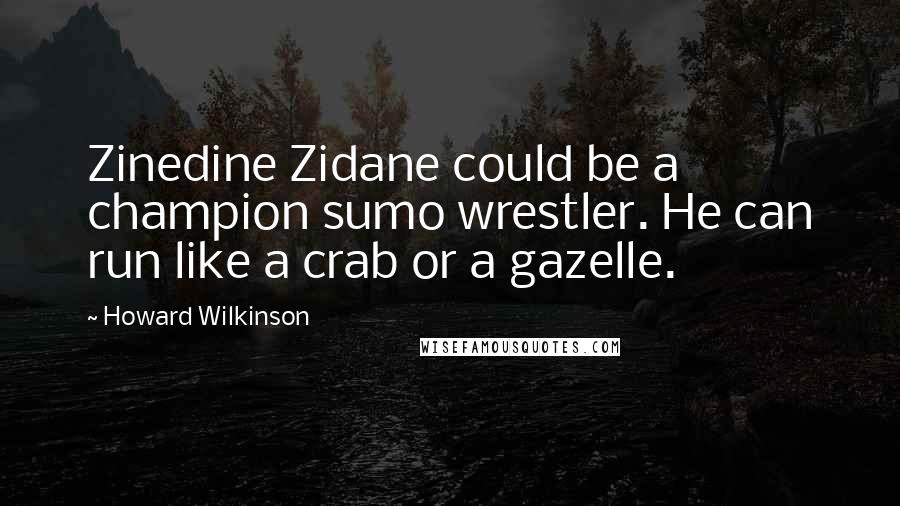 Howard Wilkinson Quotes: Zinedine Zidane could be a champion sumo wrestler. He can run like a crab or a gazelle.