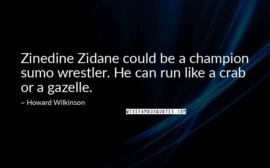 Howard Wilkinson Quotes: Zinedine Zidane could be a champion sumo wrestler. He can run like a crab or a gazelle.