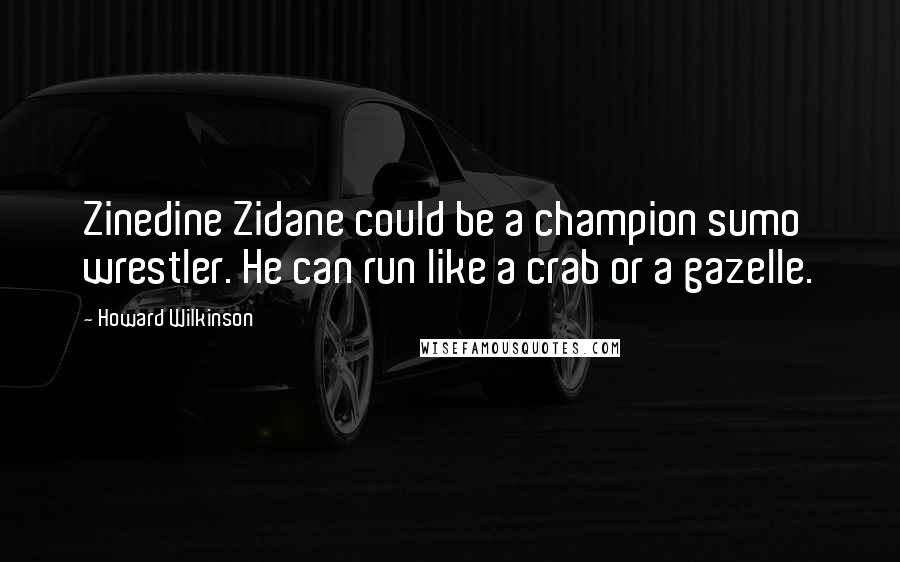 Howard Wilkinson Quotes: Zinedine Zidane could be a champion sumo wrestler. He can run like a crab or a gazelle.