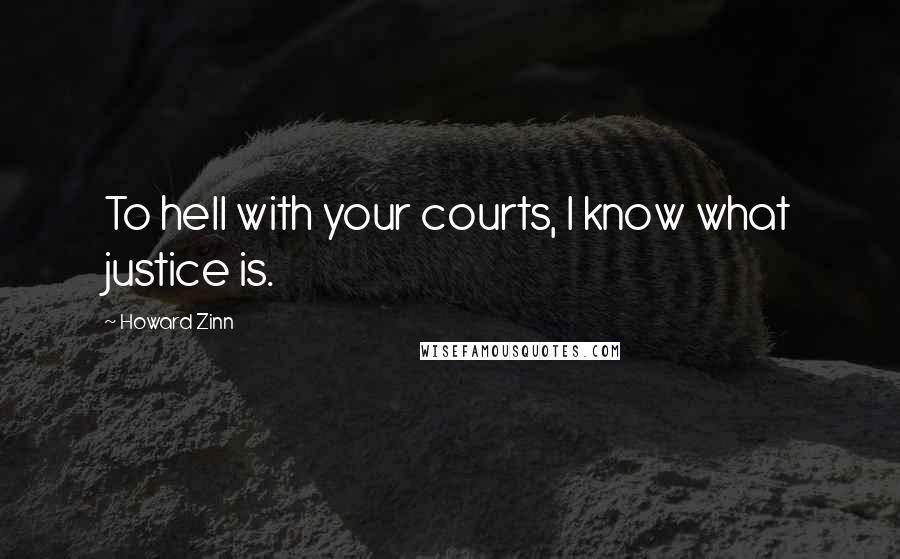 Howard Zinn Quotes: To hell with your courts, I know what justice is.