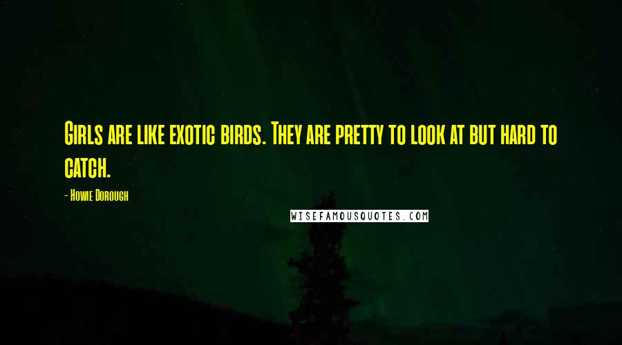 Howie Dorough Quotes: Girls are like exotic birds. They are pretty to look at but hard to catch.