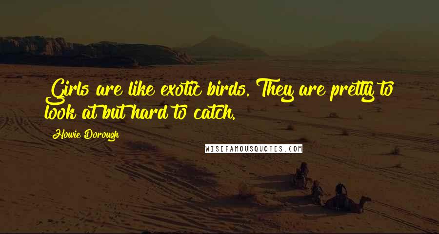 Howie Dorough Quotes: Girls are like exotic birds. They are pretty to look at but hard to catch.