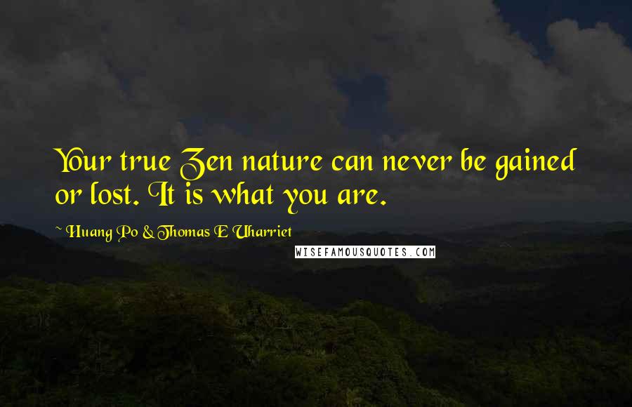 Huang Po & Thomas E Uharriet Quotes: Your true Zen nature can never be gained or lost. It is what you are.