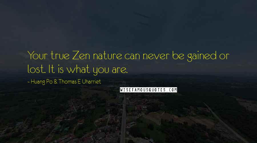 Huang Po & Thomas E Uharriet Quotes: Your true Zen nature can never be gained or lost. It is what you are.