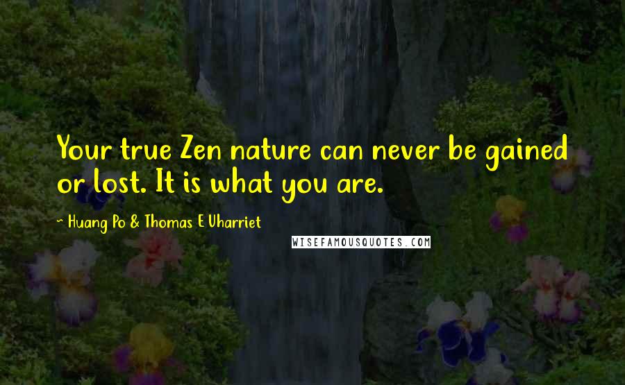 Huang Po & Thomas E Uharriet Quotes: Your true Zen nature can never be gained or lost. It is what you are.