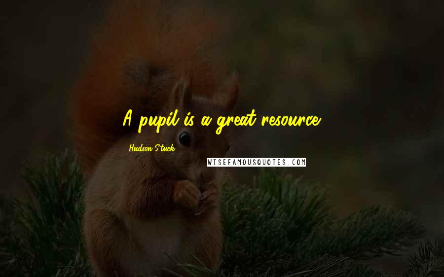 Hudson Stuck Quotes: A pupil is a great resource.