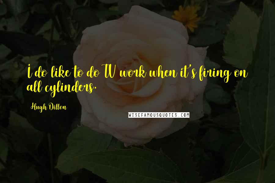 Hugh Dillon Quotes: I do like to do TV work when it's firing on all cylinders.