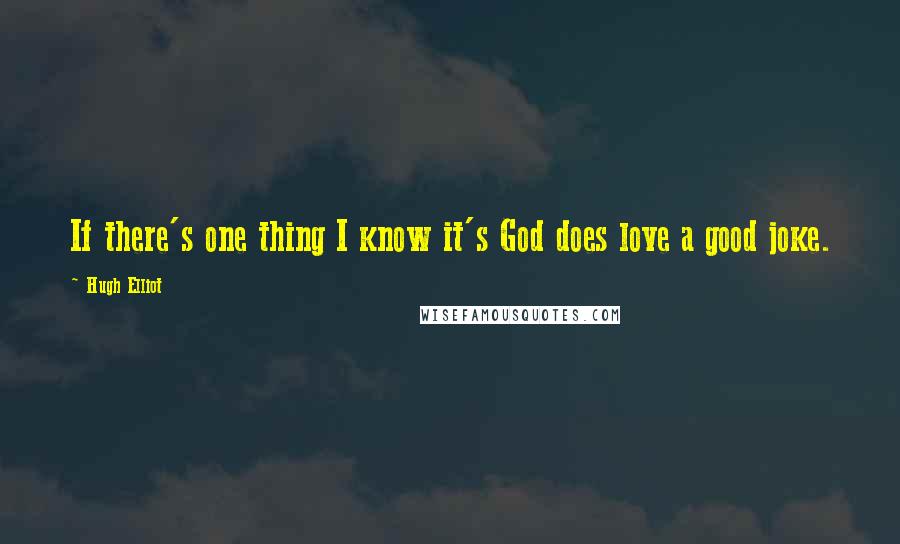 Hugh Elliot Quotes: If there's one thing I know it's God does love a good joke.