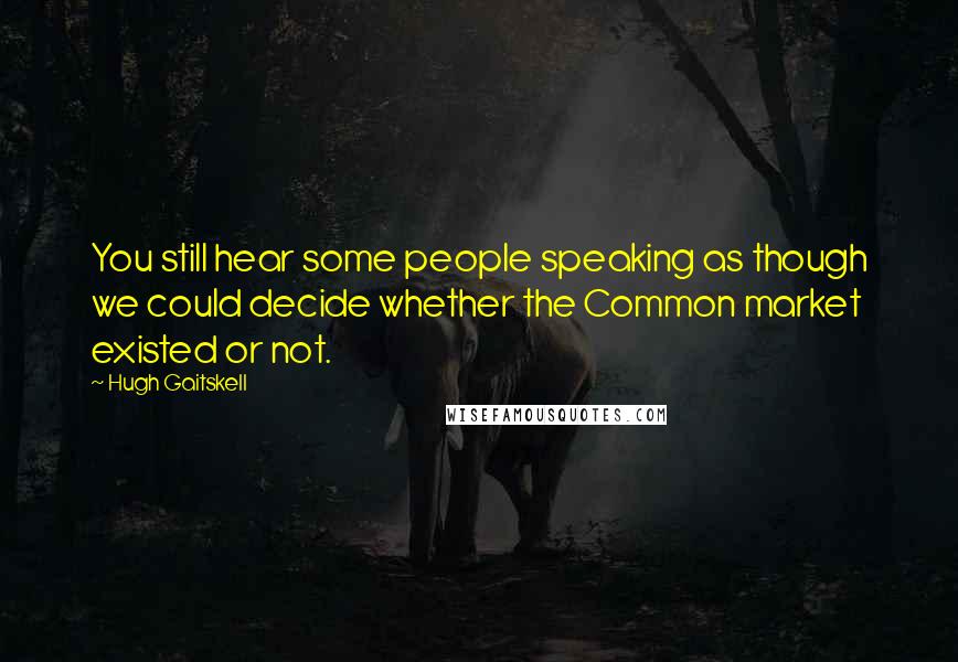 Hugh Gaitskell Quotes: You still hear some people speaking as though we could decide whether the Common market existed or not.