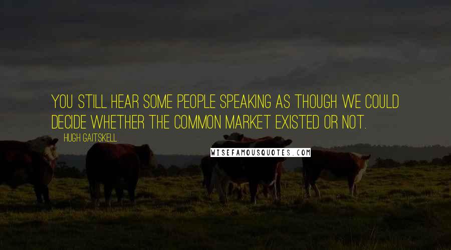 Hugh Gaitskell Quotes: You still hear some people speaking as though we could decide whether the Common market existed or not.
