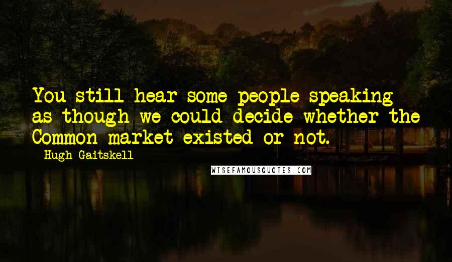 Hugh Gaitskell Quotes: You still hear some people speaking as though we could decide whether the Common market existed or not.