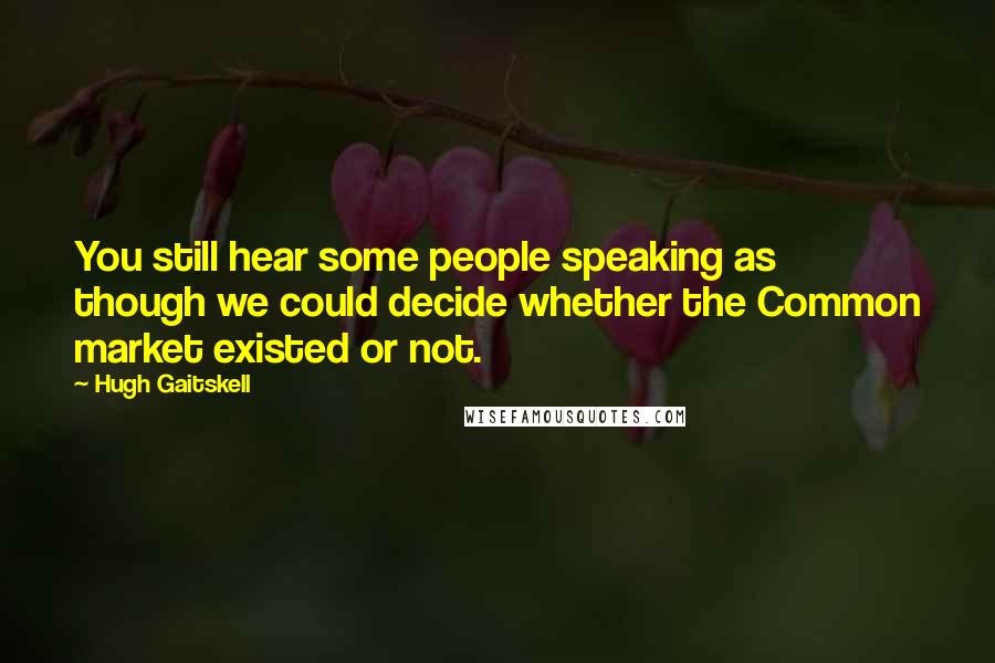 Hugh Gaitskell Quotes: You still hear some people speaking as though we could decide whether the Common market existed or not.