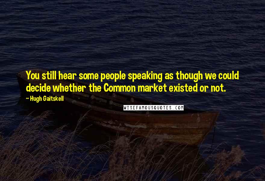 Hugh Gaitskell Quotes: You still hear some people speaking as though we could decide whether the Common market existed or not.
