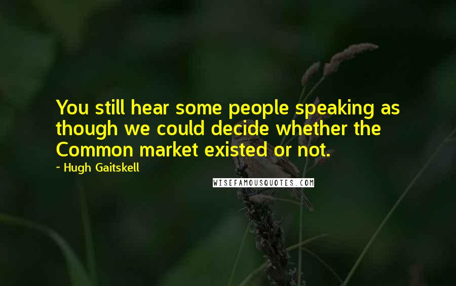 Hugh Gaitskell Quotes: You still hear some people speaking as though we could decide whether the Common market existed or not.