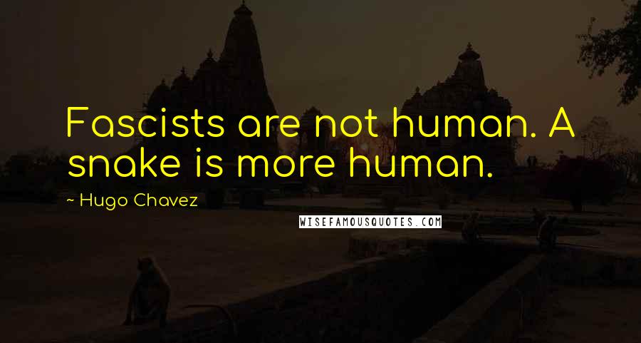 Hugo Chavez Quotes: Fascists are not human. A snake is more human.