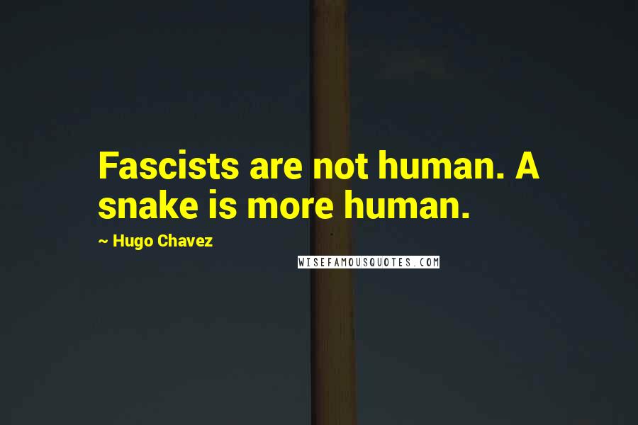 Hugo Chavez Quotes: Fascists are not human. A snake is more human.