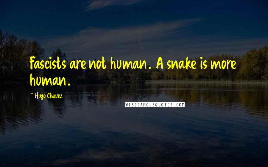 Hugo Chavez Quotes: Fascists are not human. A snake is more human.