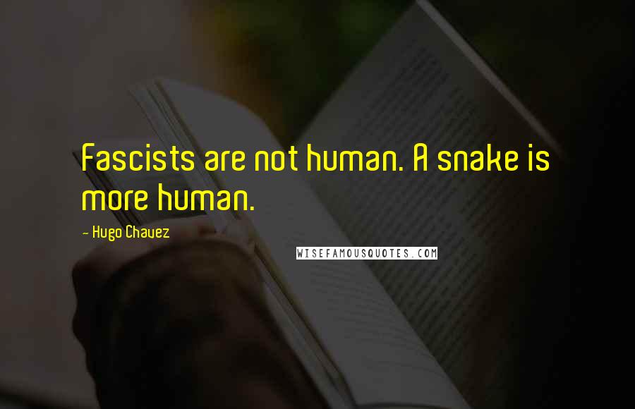 Hugo Chavez Quotes: Fascists are not human. A snake is more human.