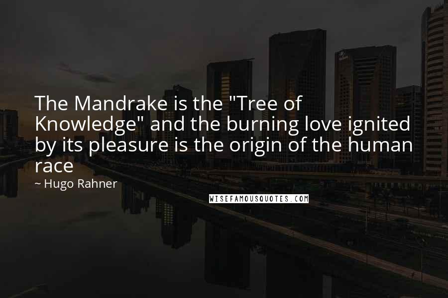 Hugo Rahner Quotes: The Mandrake is the "Tree of Knowledge" and the burning love ignited by its pleasure is the origin of the human race