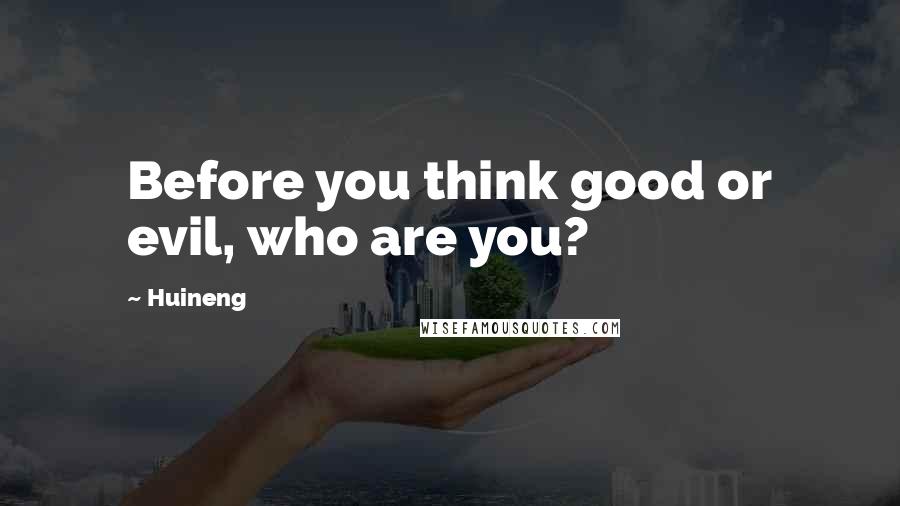 Huineng Quotes: Before you think good or evil, who are you?