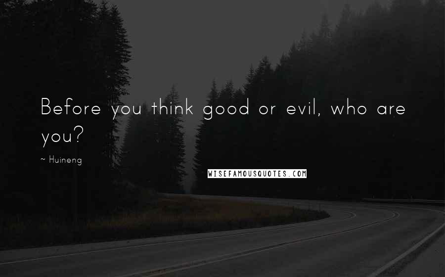 Huineng Quotes: Before you think good or evil, who are you?