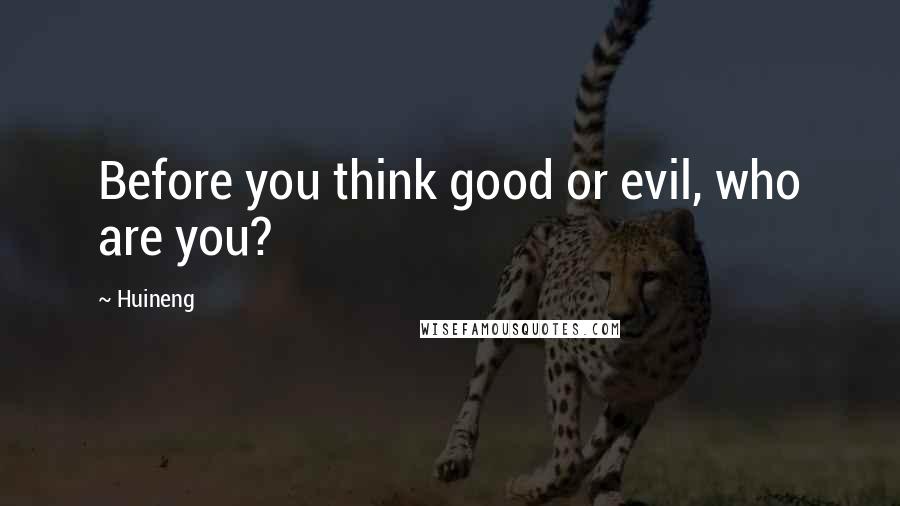 Huineng Quotes: Before you think good or evil, who are you?