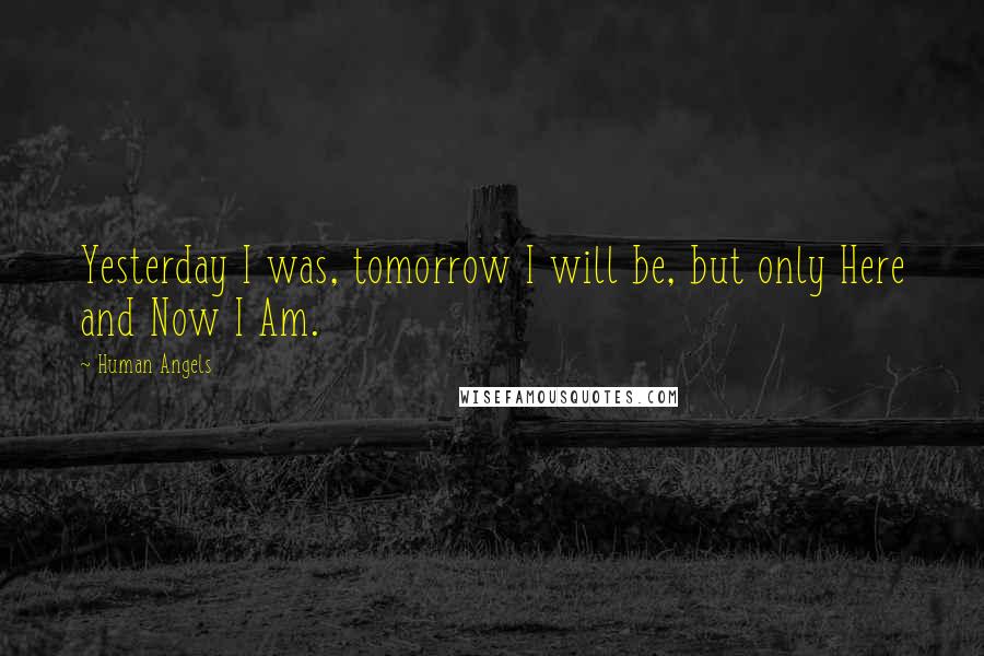 Human Angels Quotes: Yesterday I was, tomorrow I will be, but only Here and Now I Am.