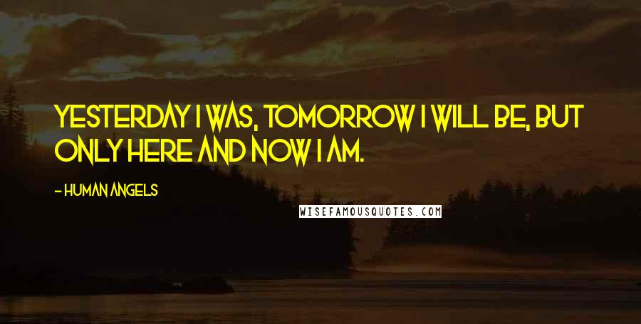 Human Angels Quotes: Yesterday I was, tomorrow I will be, but only Here and Now I Am.