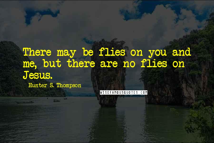 Hunter S. Thompson Quotes: There may be flies on you and me, but there are no flies on Jesus.