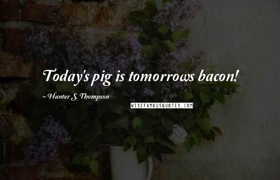 Hunter S. Thompson Quotes: Today's pig is tomorrows bacon!