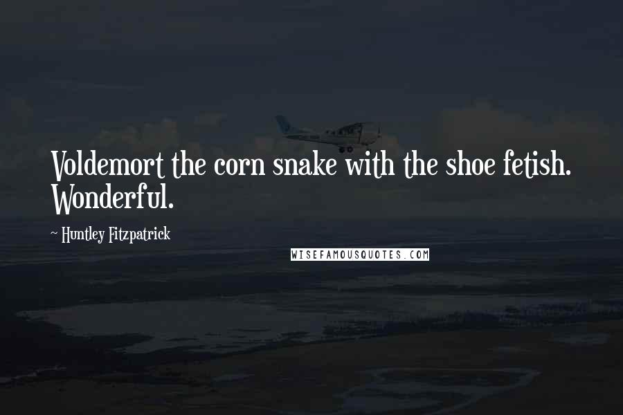 Huntley Fitzpatrick Quotes: Voldemort the corn snake with the shoe fetish. Wonderful.