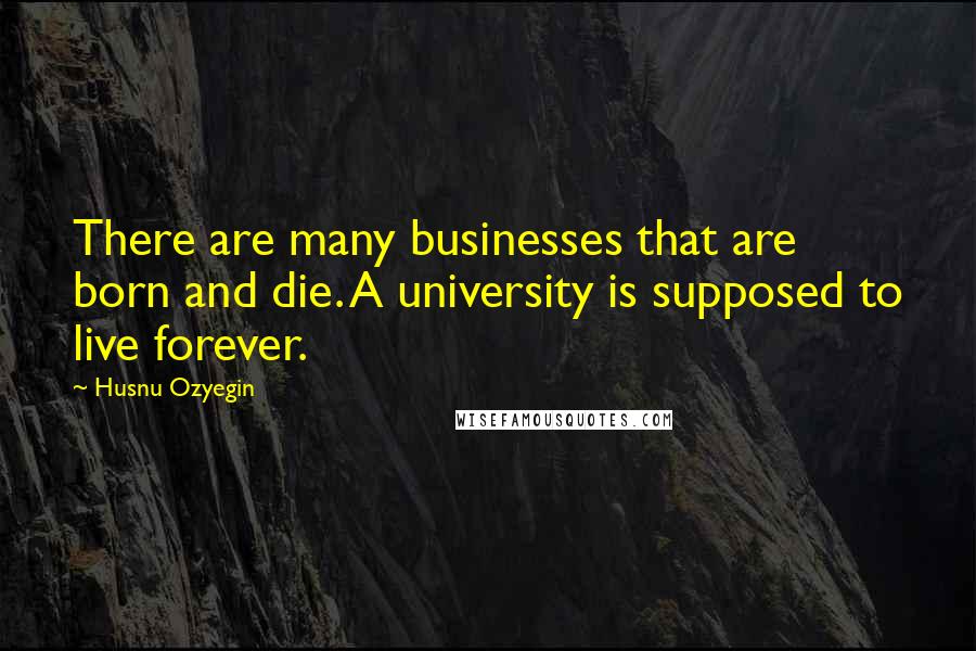 Husnu Ozyegin Quotes: There are many businesses that are born and die. A university is supposed to live forever.