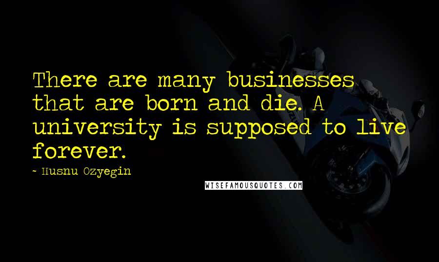 Husnu Ozyegin Quotes: There are many businesses that are born and die. A university is supposed to live forever.