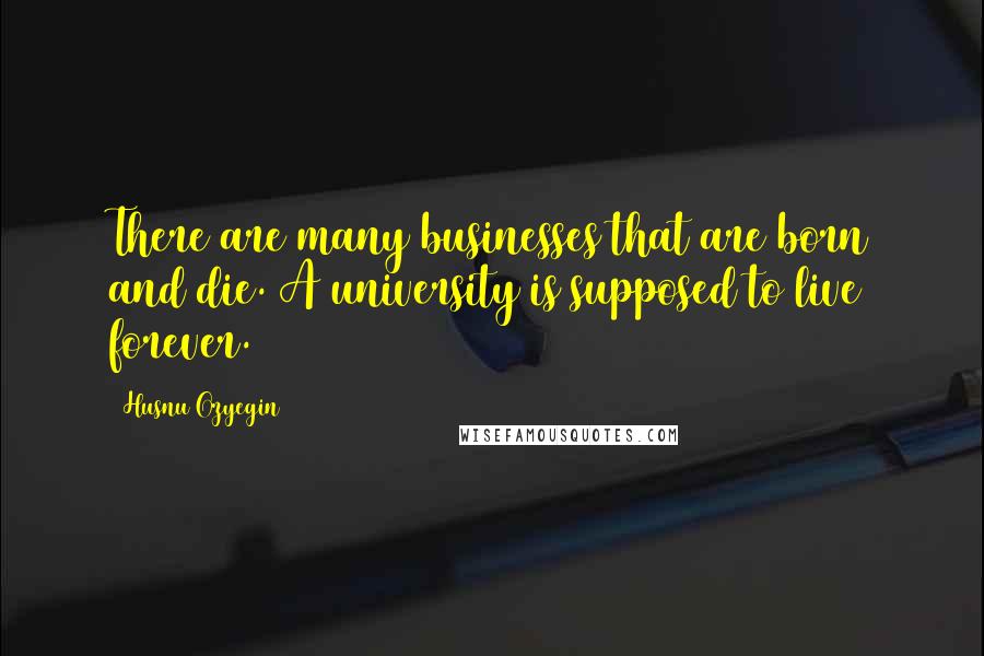 Husnu Ozyegin Quotes: There are many businesses that are born and die. A university is supposed to live forever.