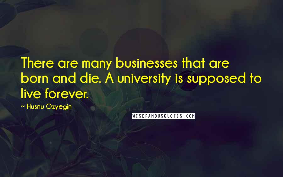 Husnu Ozyegin Quotes: There are many businesses that are born and die. A university is supposed to live forever.