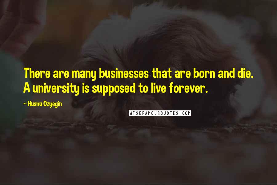 Husnu Ozyegin Quotes: There are many businesses that are born and die. A university is supposed to live forever.