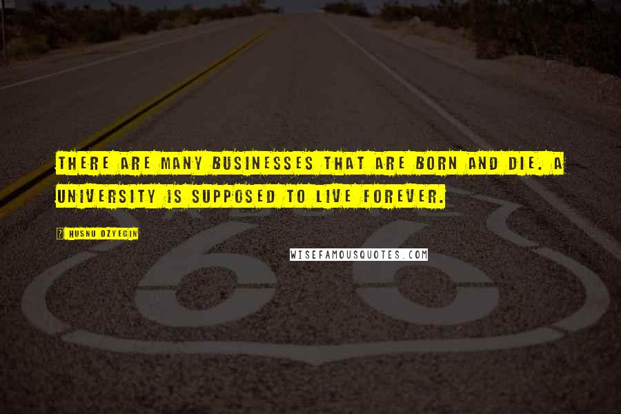 Husnu Ozyegin Quotes: There are many businesses that are born and die. A university is supposed to live forever.