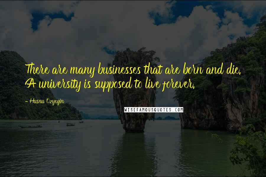 Husnu Ozyegin Quotes: There are many businesses that are born and die. A university is supposed to live forever.