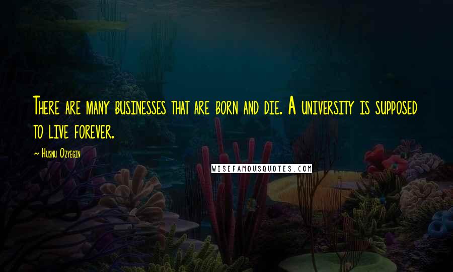 Husnu Ozyegin Quotes: There are many businesses that are born and die. A university is supposed to live forever.
