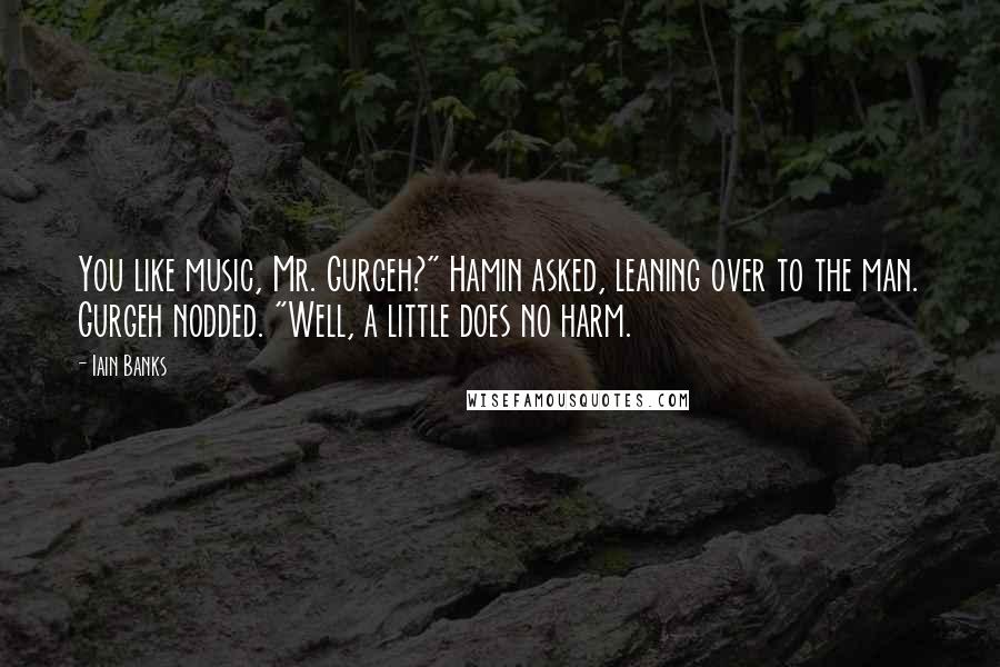 Iain Banks Quotes: You like music, Mr. Gurgeh?" Hamin asked, leaning over to the man. Gurgeh nodded. "Well, a little does no harm.