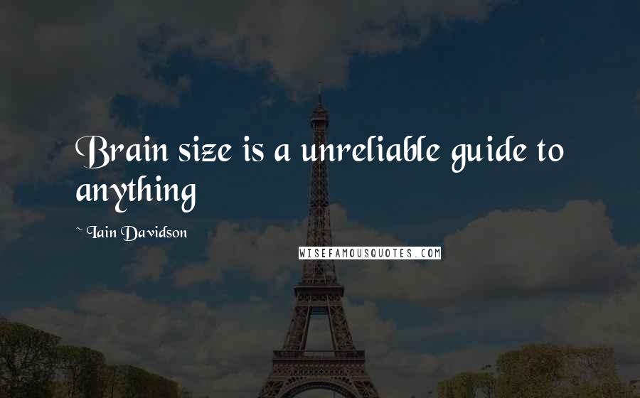 Iain Davidson Quotes: Brain size is a unreliable guide to anything