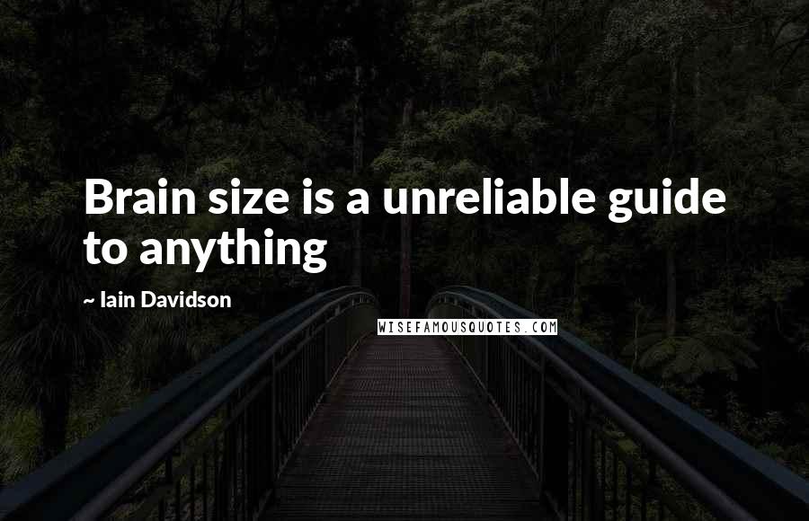Iain Davidson Quotes: Brain size is a unreliable guide to anything