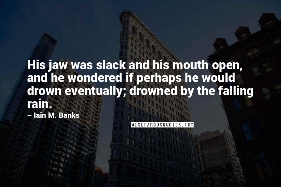 Iain M. Banks Quotes: His jaw was slack and his mouth open, and he wondered if perhaps he would drown eventually; drowned by the falling rain.