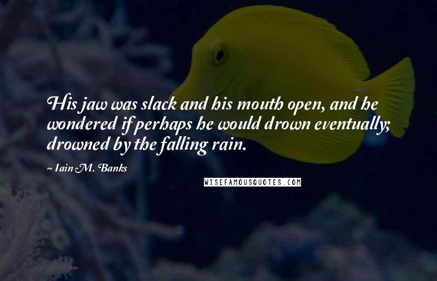 Iain M. Banks Quotes: His jaw was slack and his mouth open, and he wondered if perhaps he would drown eventually; drowned by the falling rain.