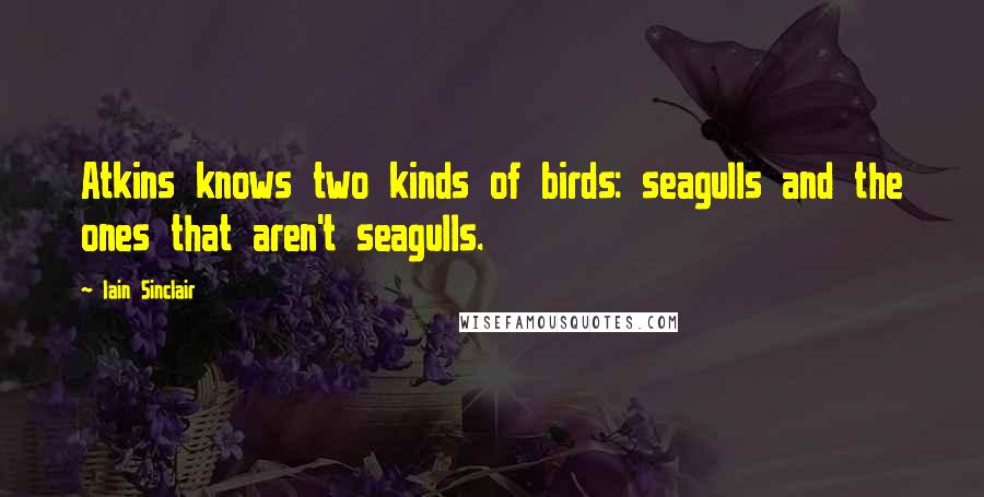 Iain Sinclair Quotes: Atkins knows two kinds of birds: seagulls and the ones that aren't seagulls.