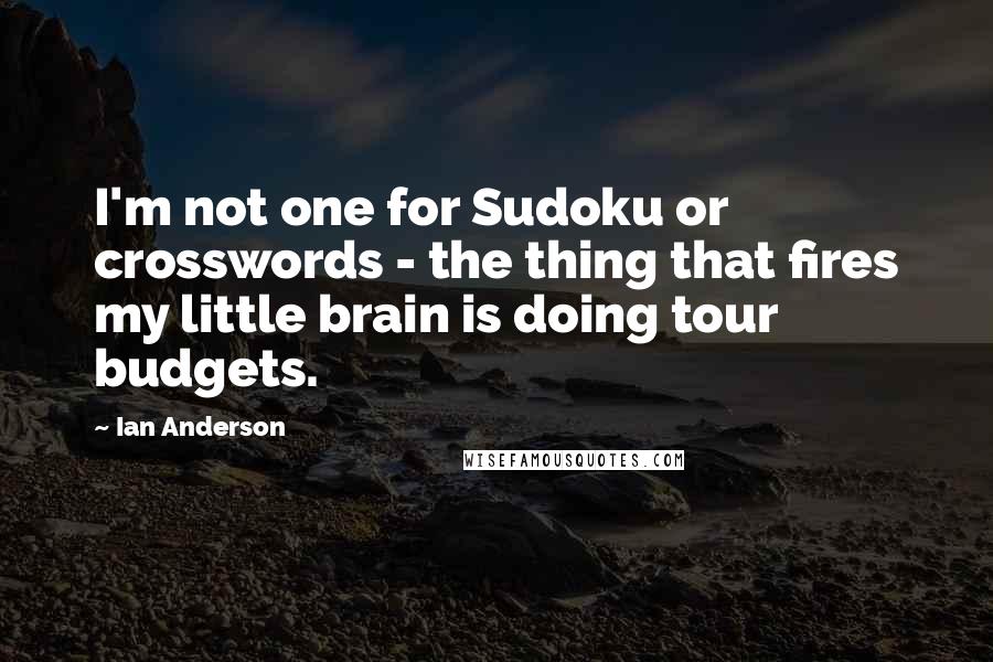 Ian Anderson Quotes: I'm not one for Sudoku or crosswords - the thing that fires my little brain is doing tour budgets.