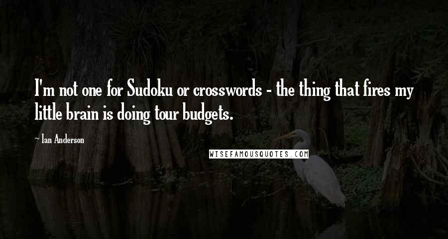 Ian Anderson Quotes: I'm not one for Sudoku or crosswords - the thing that fires my little brain is doing tour budgets.