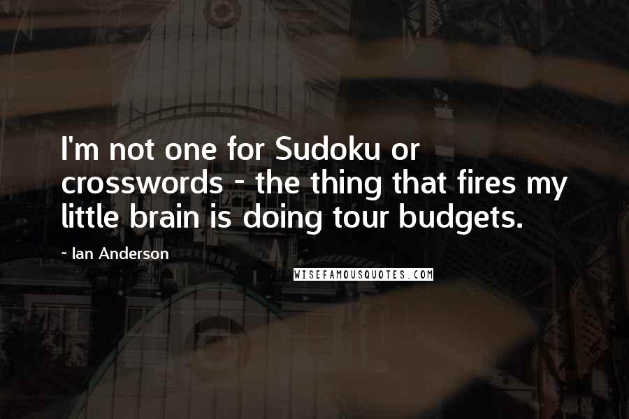 Ian Anderson Quotes: I'm not one for Sudoku or crosswords - the thing that fires my little brain is doing tour budgets.